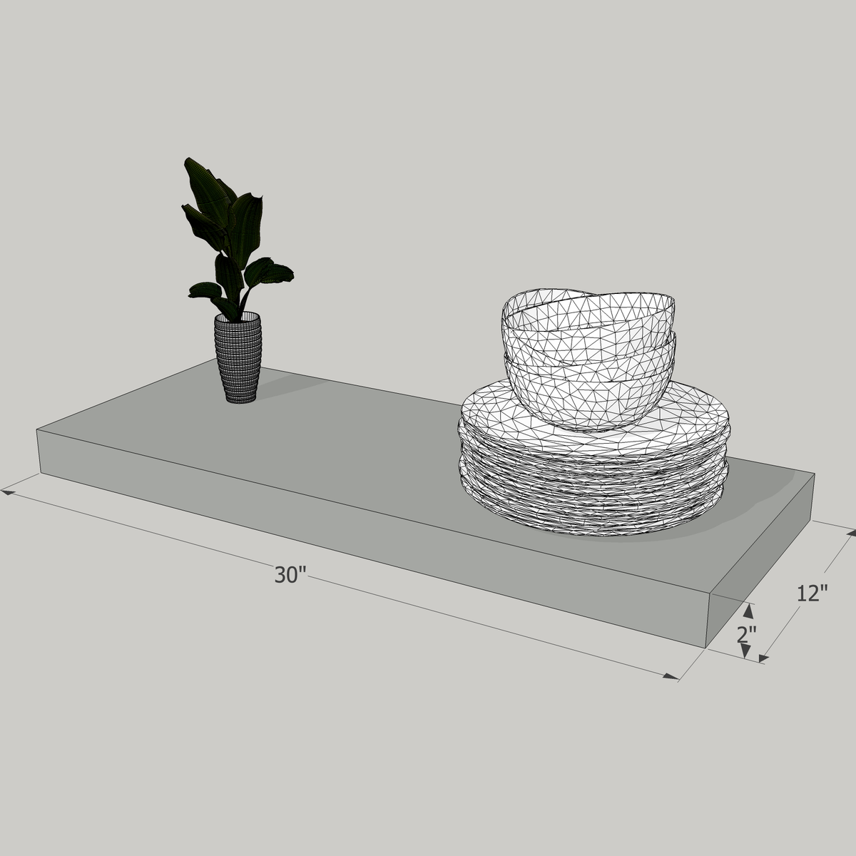 30-in Painted Floating Shelf -express shipping-color options