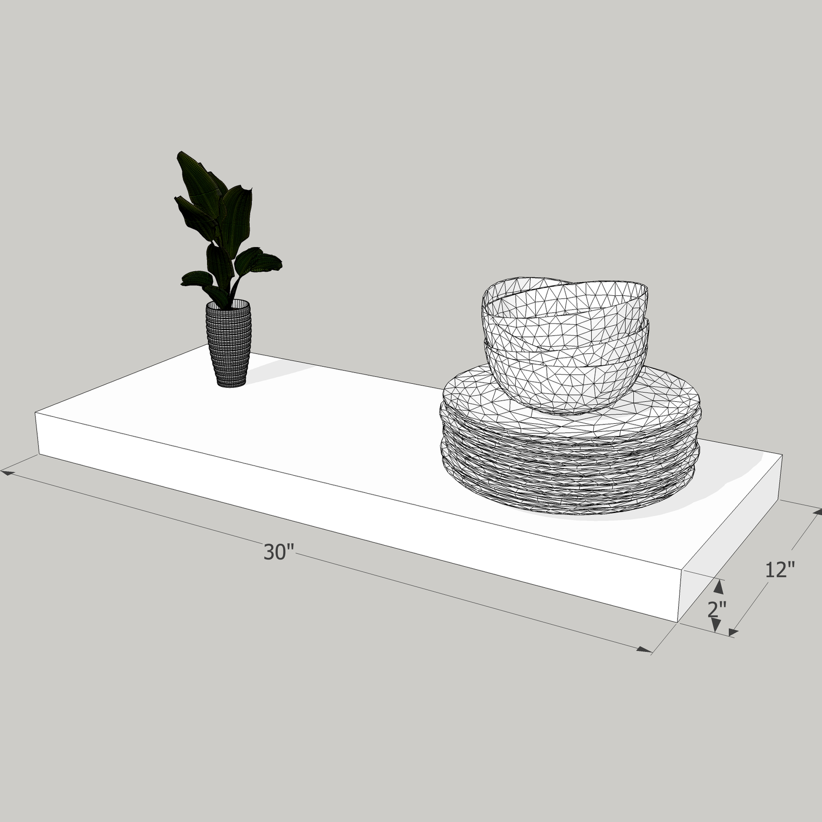 30-in Painted Floating Shelf -express shipping-color options