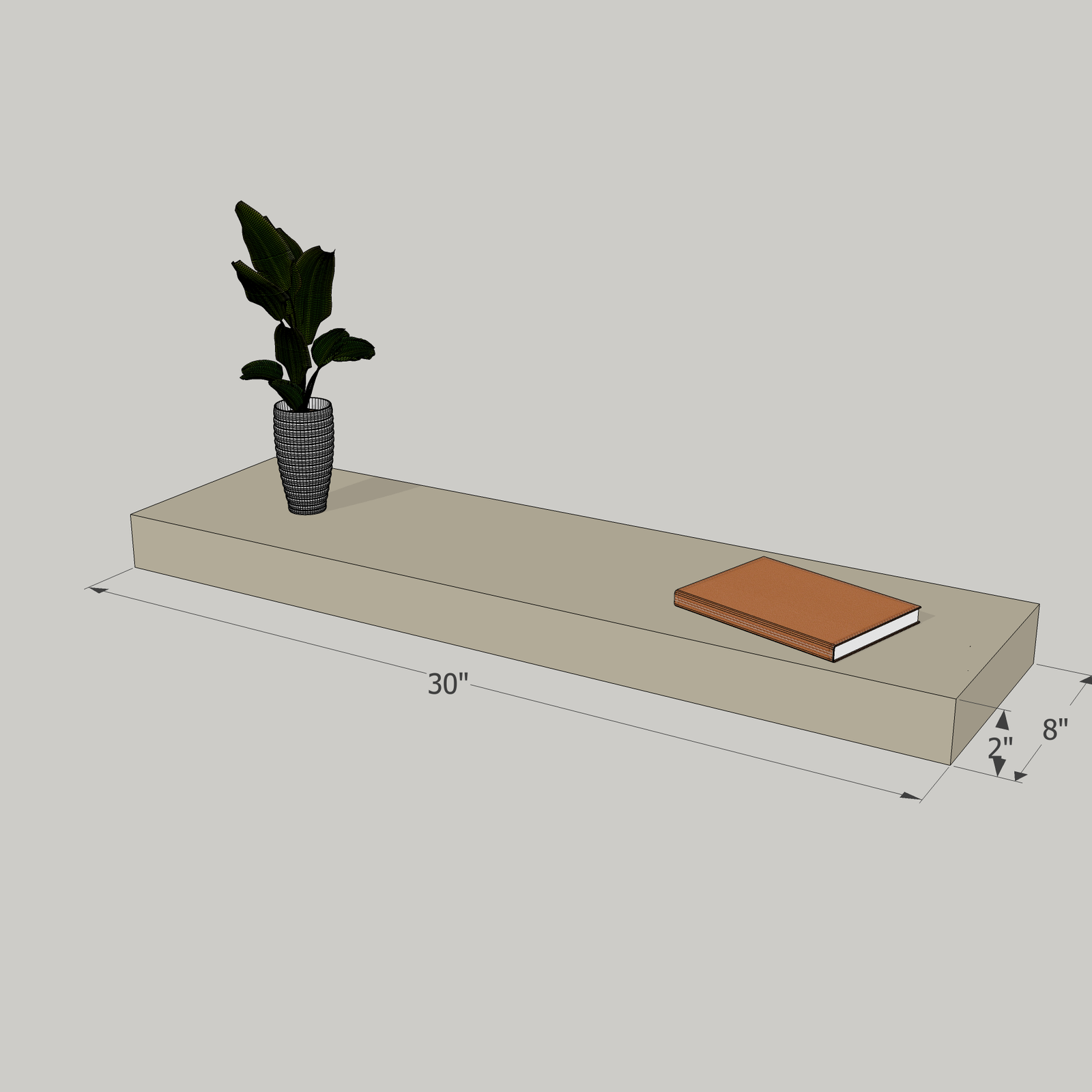 30-in Painted Floating Shelf -express shipping-color options