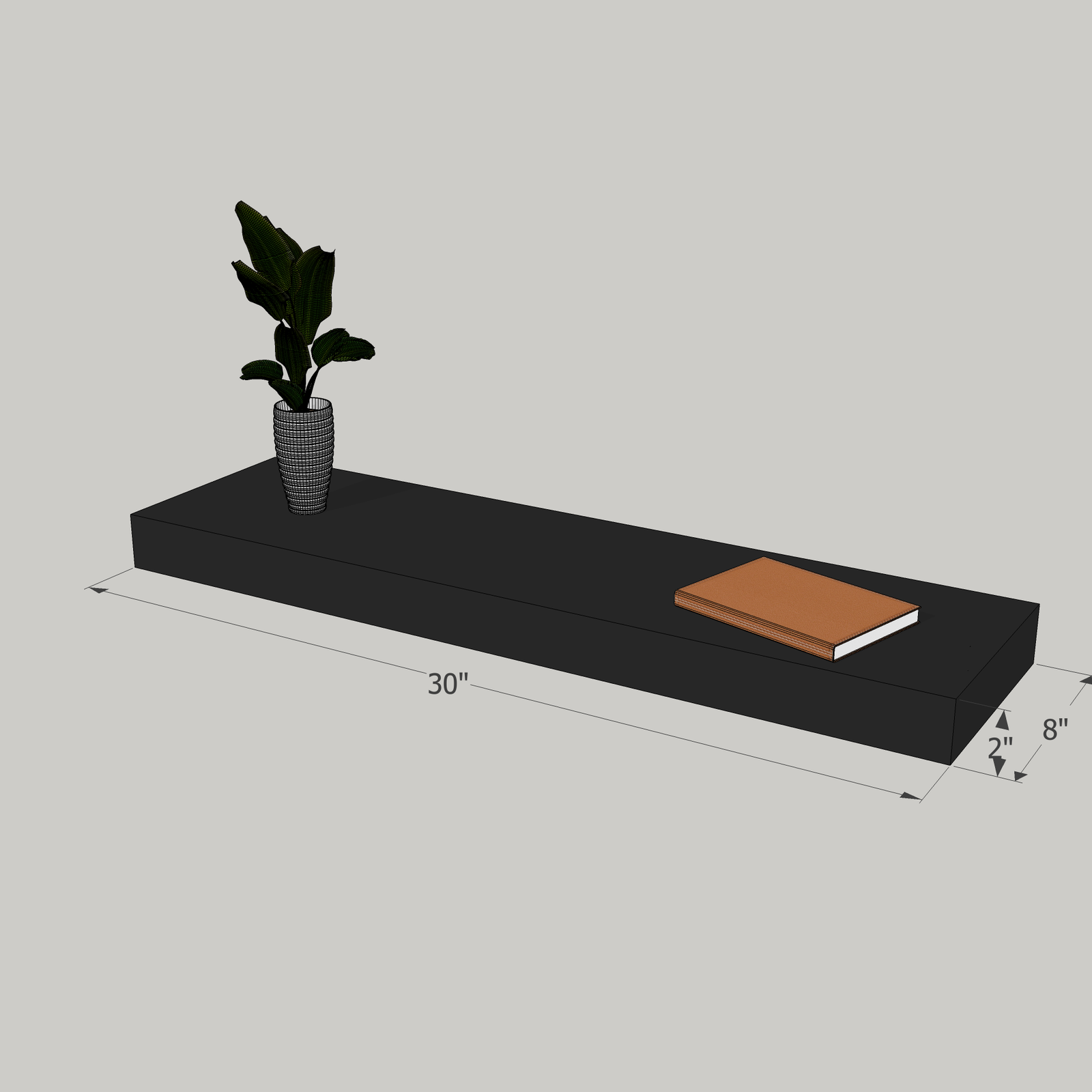 30-in Painted Floating Shelf -express shipping-color options