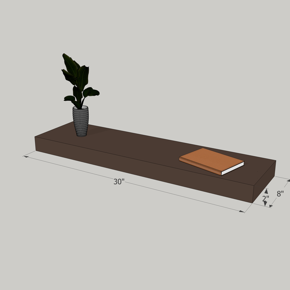 30-in Painted Floating Shelf -express shipping-color options