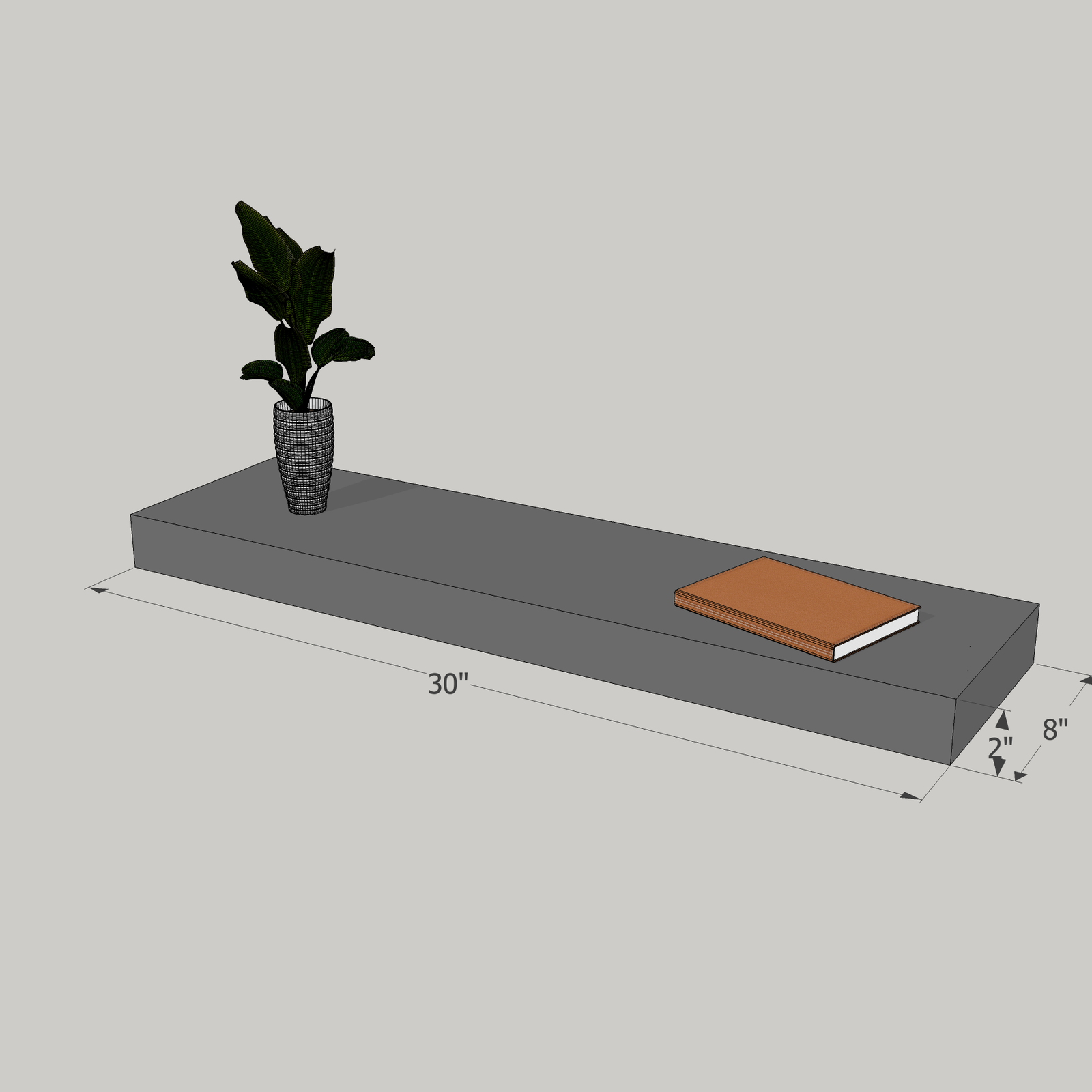 30-in Painted Floating Shelf -express shipping-color options