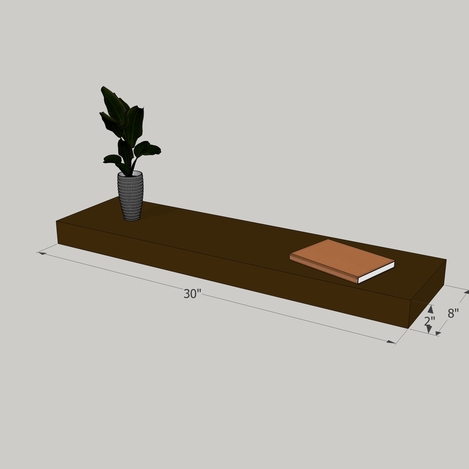 30-in Painted Floating Shelf -express shipping-color options