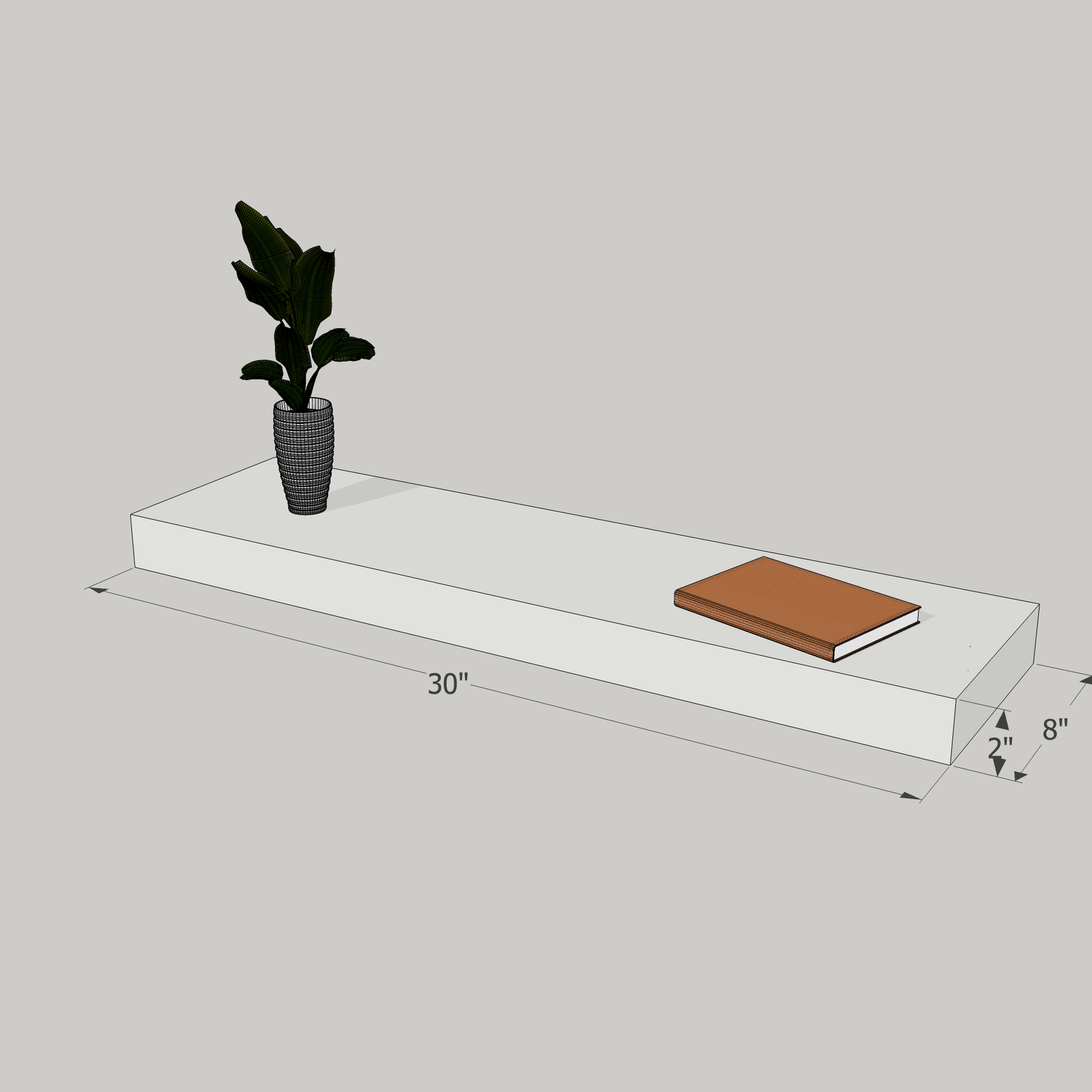 30-in Painted Floating Shelf -express shipping-color options