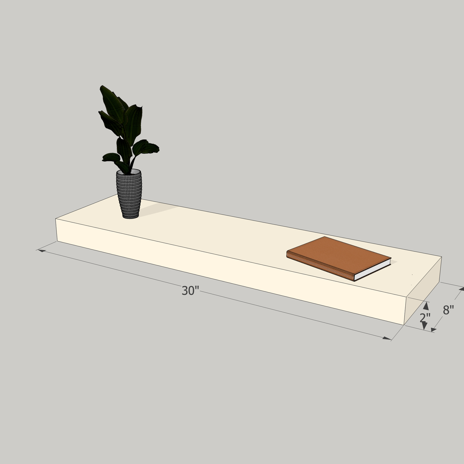 30-in Painted Floating Shelf -express shipping-color options