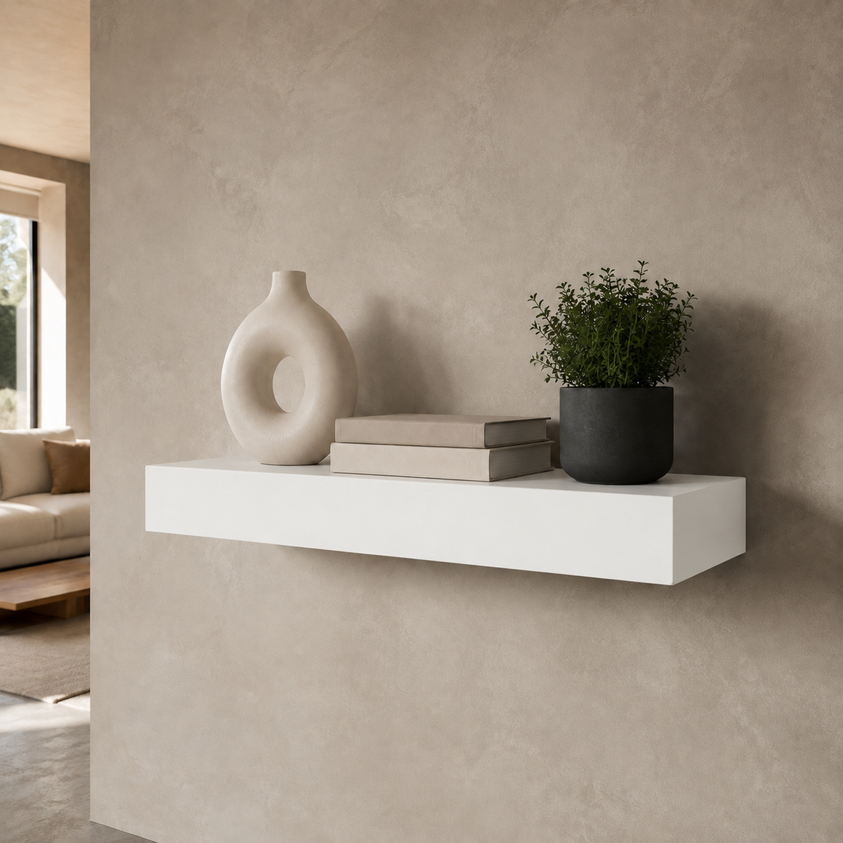 Floating Shelf - Maple Stained - 3 in thick - Wood Shelf