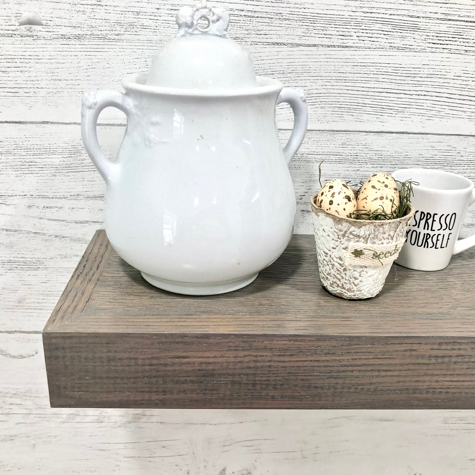 18 Inch Oak Floating Shelf With Express Shipping