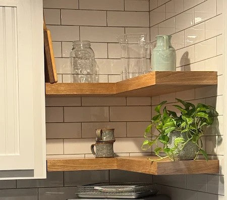 2 inch Oak Corner Floating Shelf