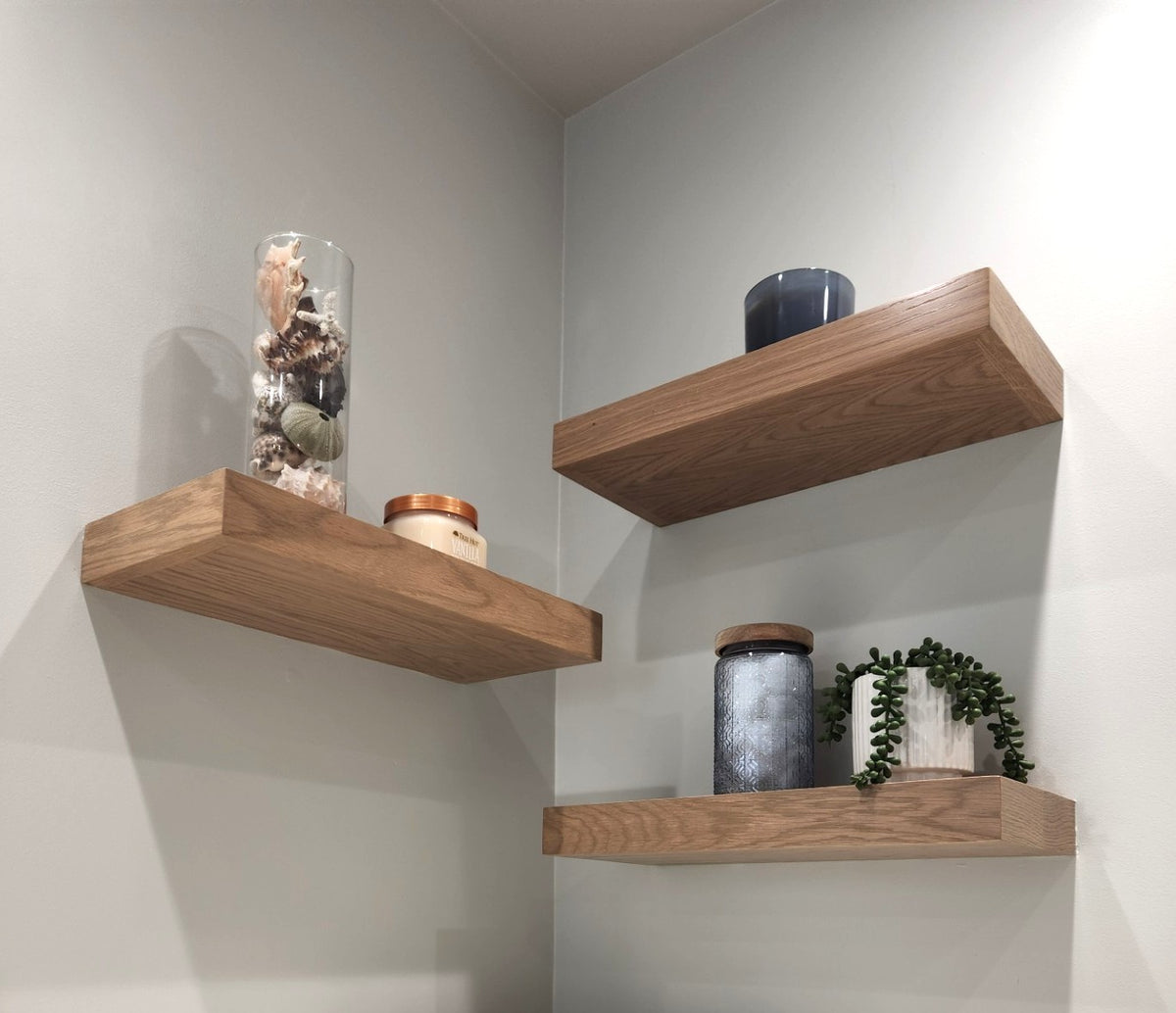 Oak floating shelf | Kitchen Open Shelving