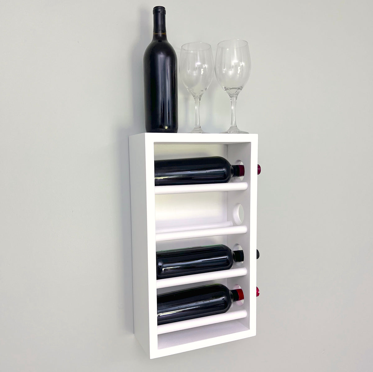 Wall Mounted Floating Wine Bottle Rack