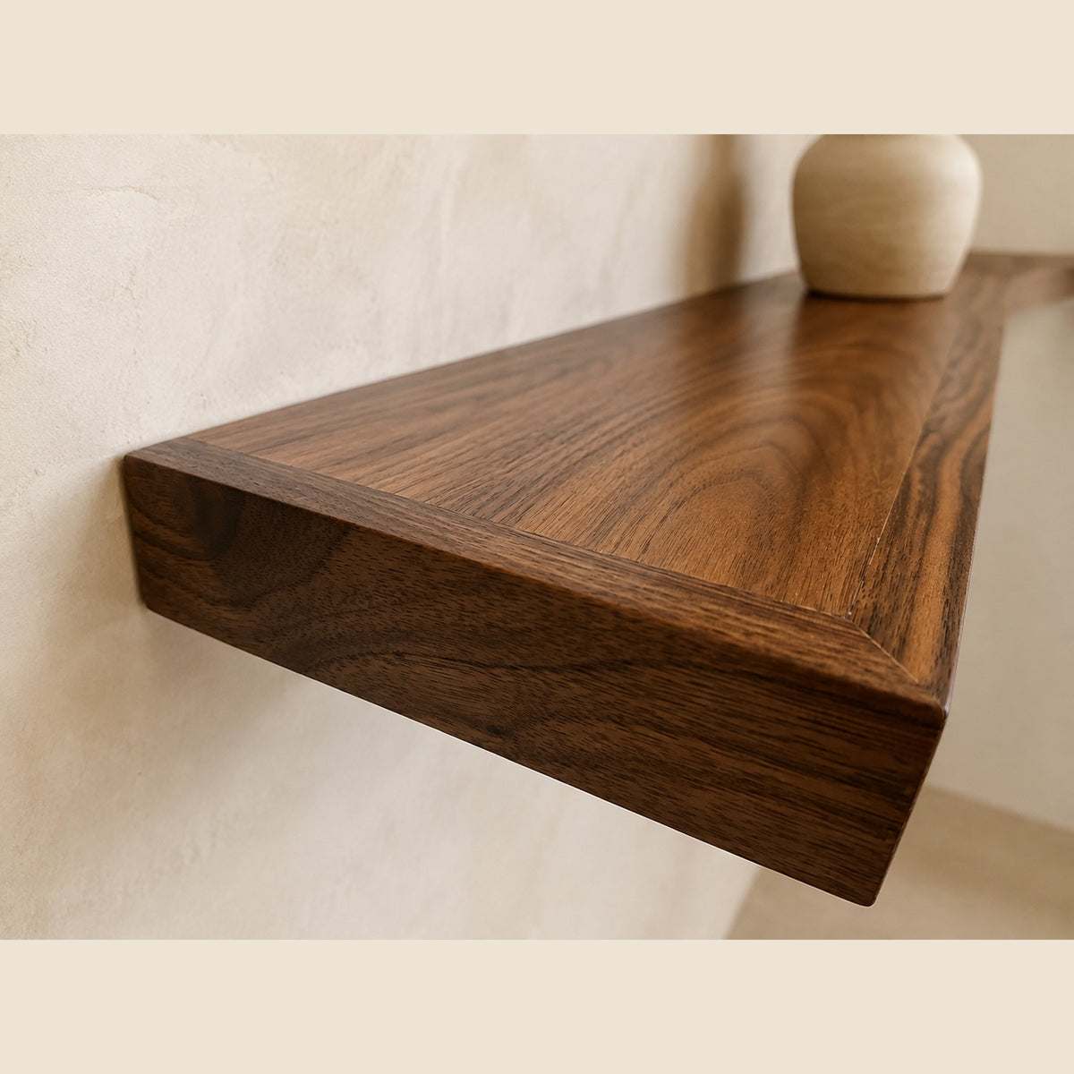(2 in Thick) Walnut Corner Floating Shelf