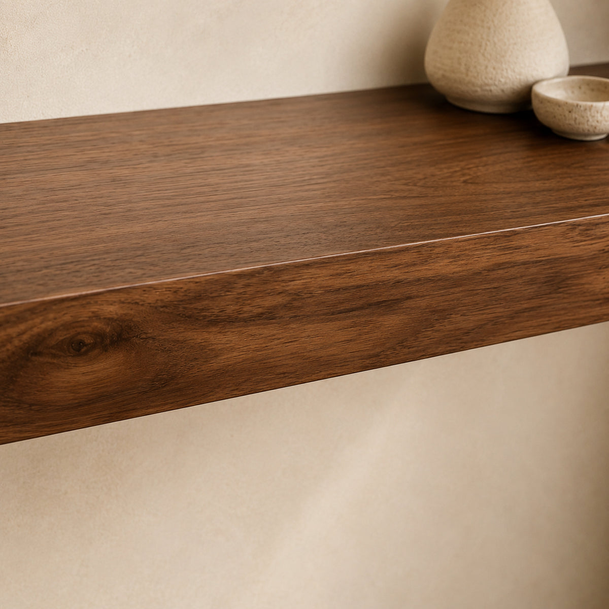 (2 in Thick) Walnut Corner Floating Shelf