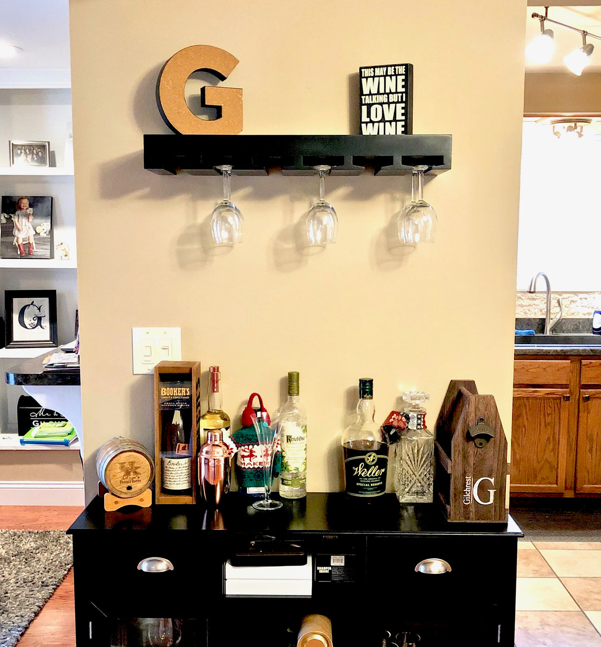 floating wine glass shelf