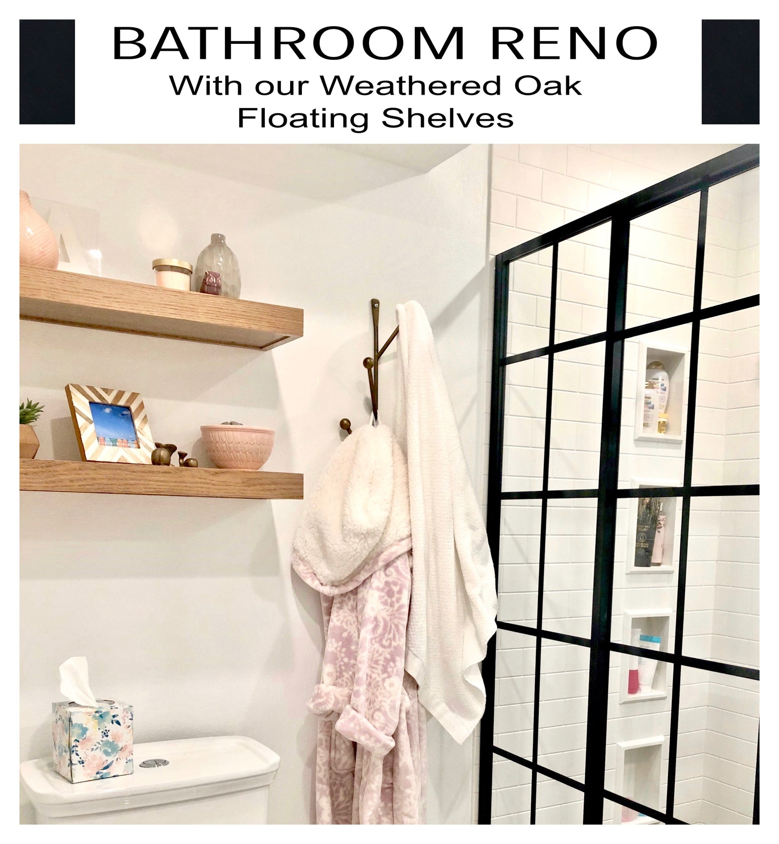 weathered oak floating shelves