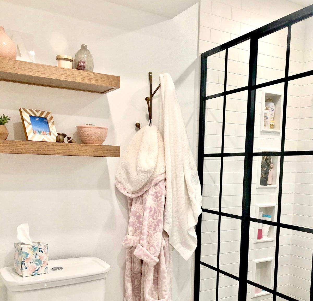Oak Floating Shelf for Bathroom