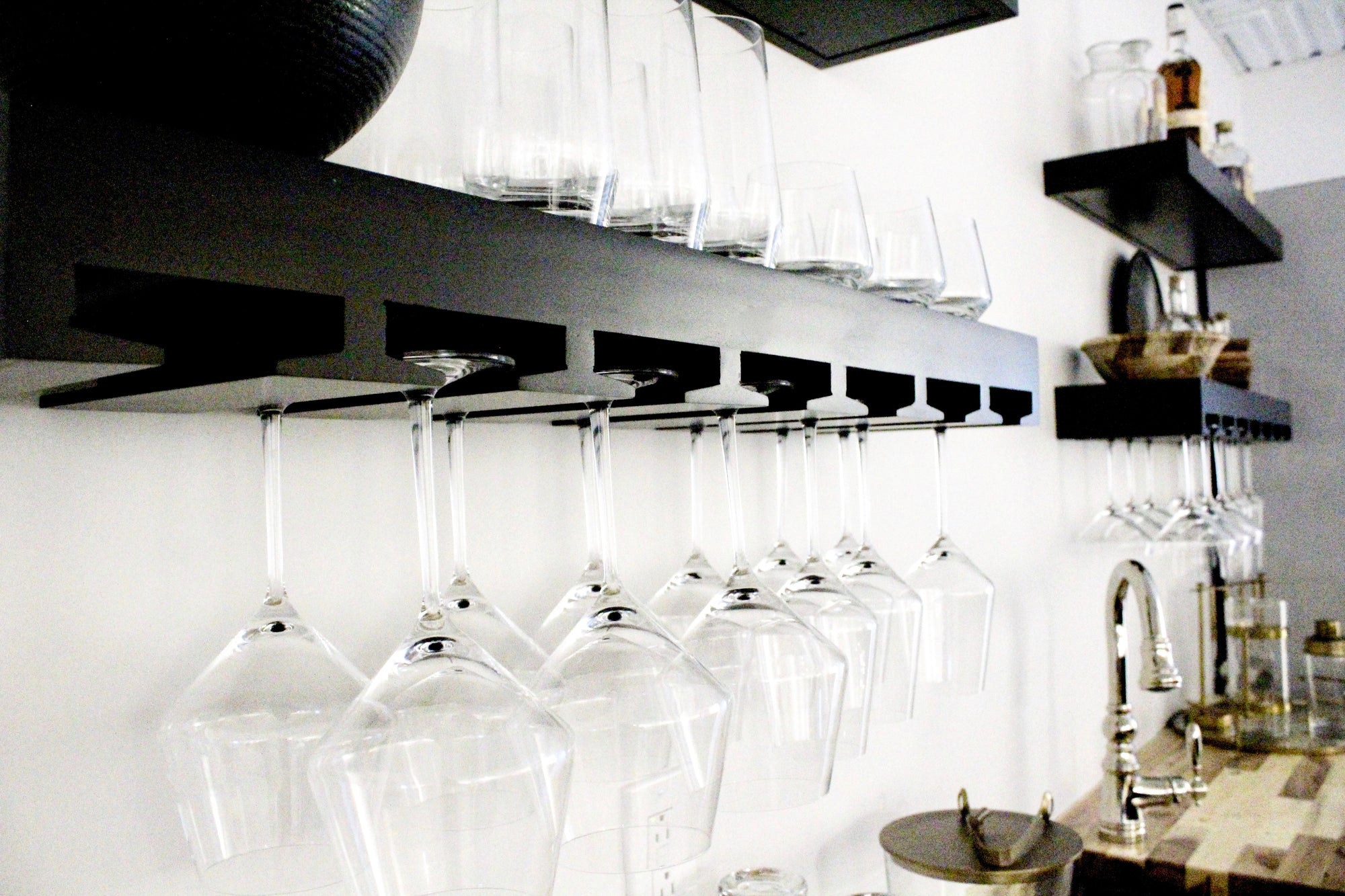 Custom Wine Glass Floating Shelf - The Shelf Shop