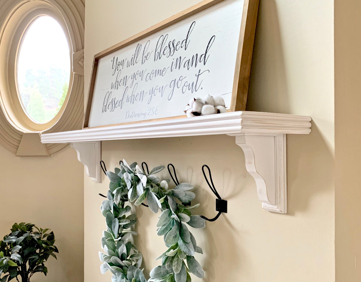farmhouse entryway shelf
