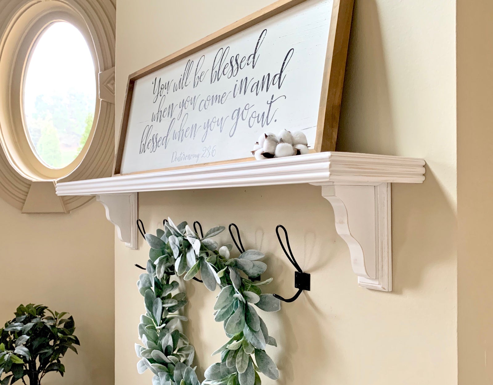 farmhouse entryway shelf