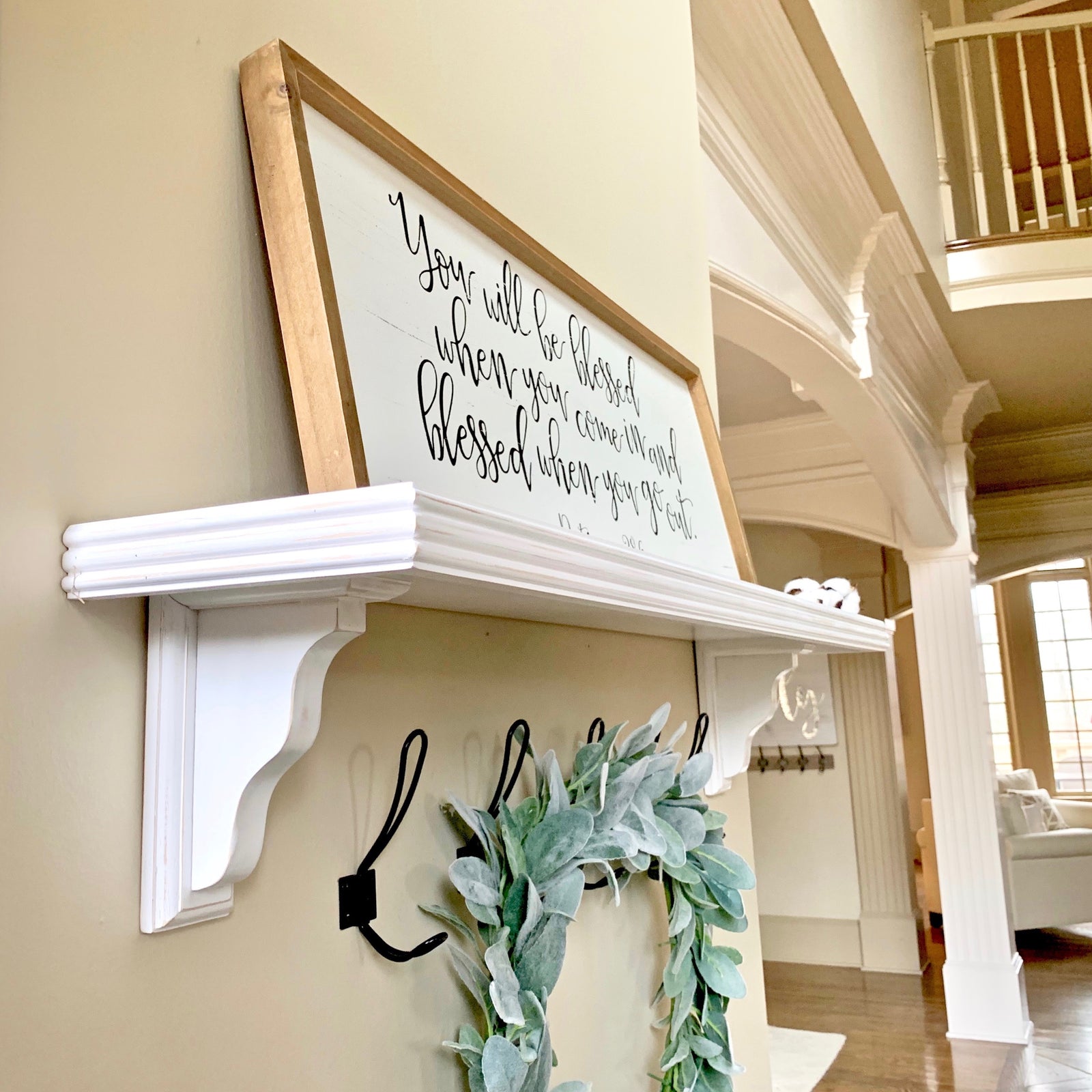 farmhouse entryway shelf