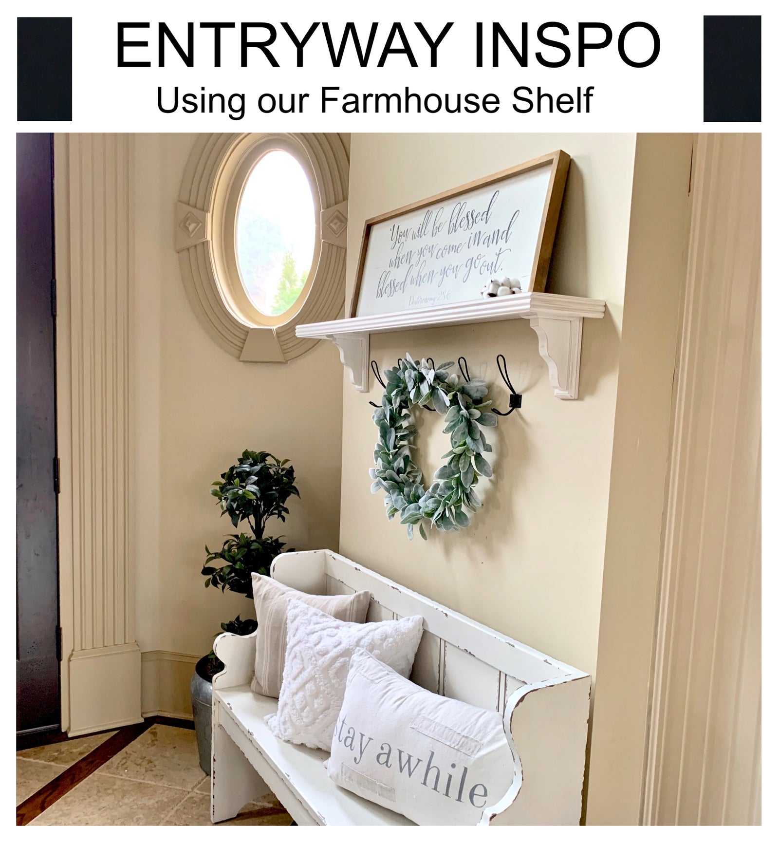 farmhouse entryway shelf