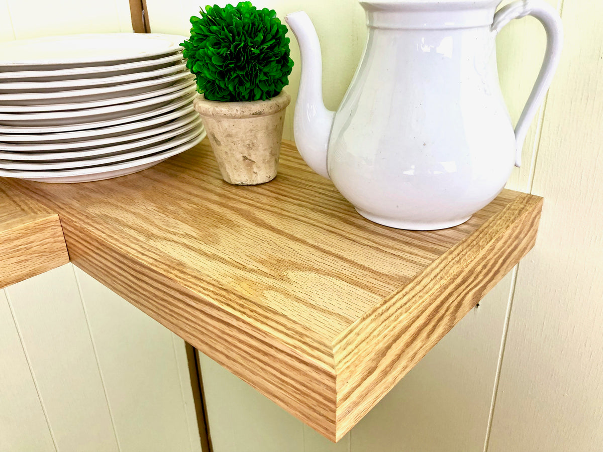 2 inch Oak Corner Floating Shelf