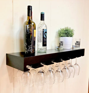 floating wine glass shelf