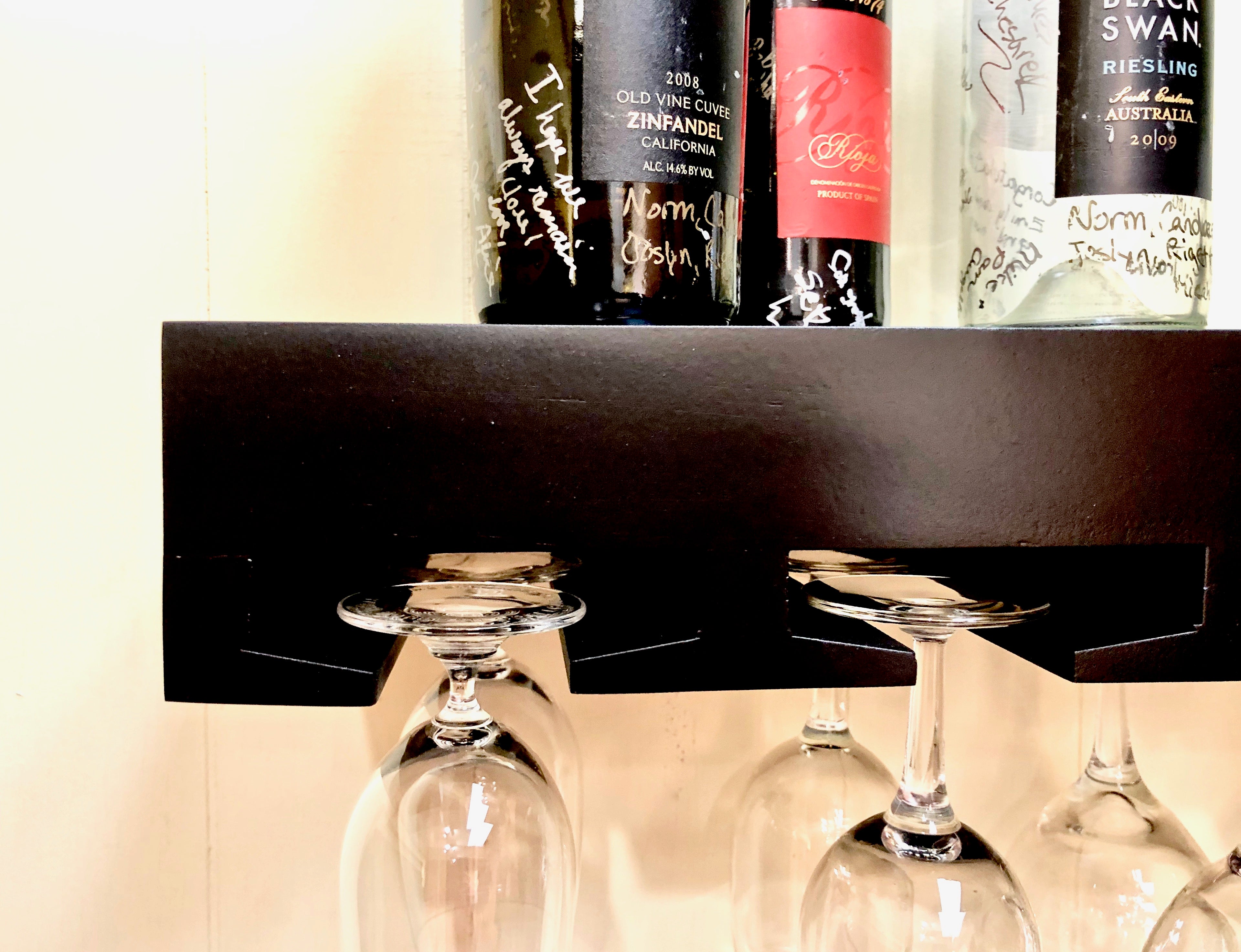 White Wine Glass Floating Shelf