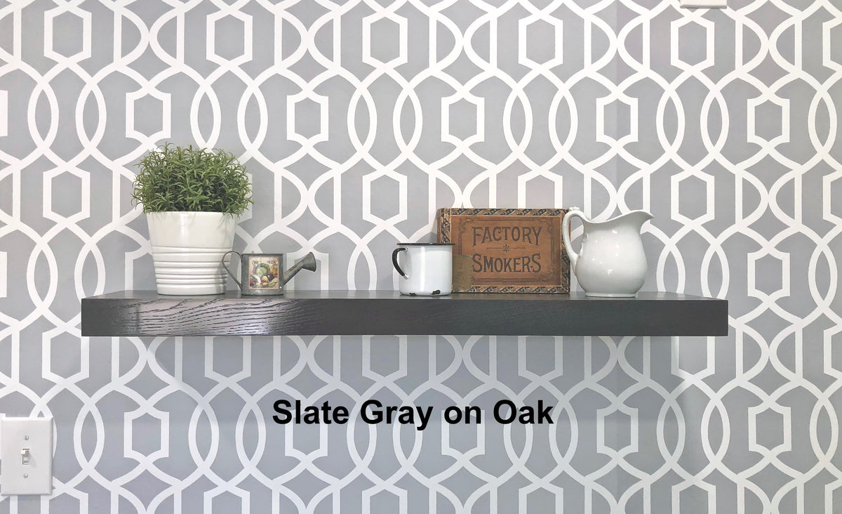 slate gray oak floating shelf
