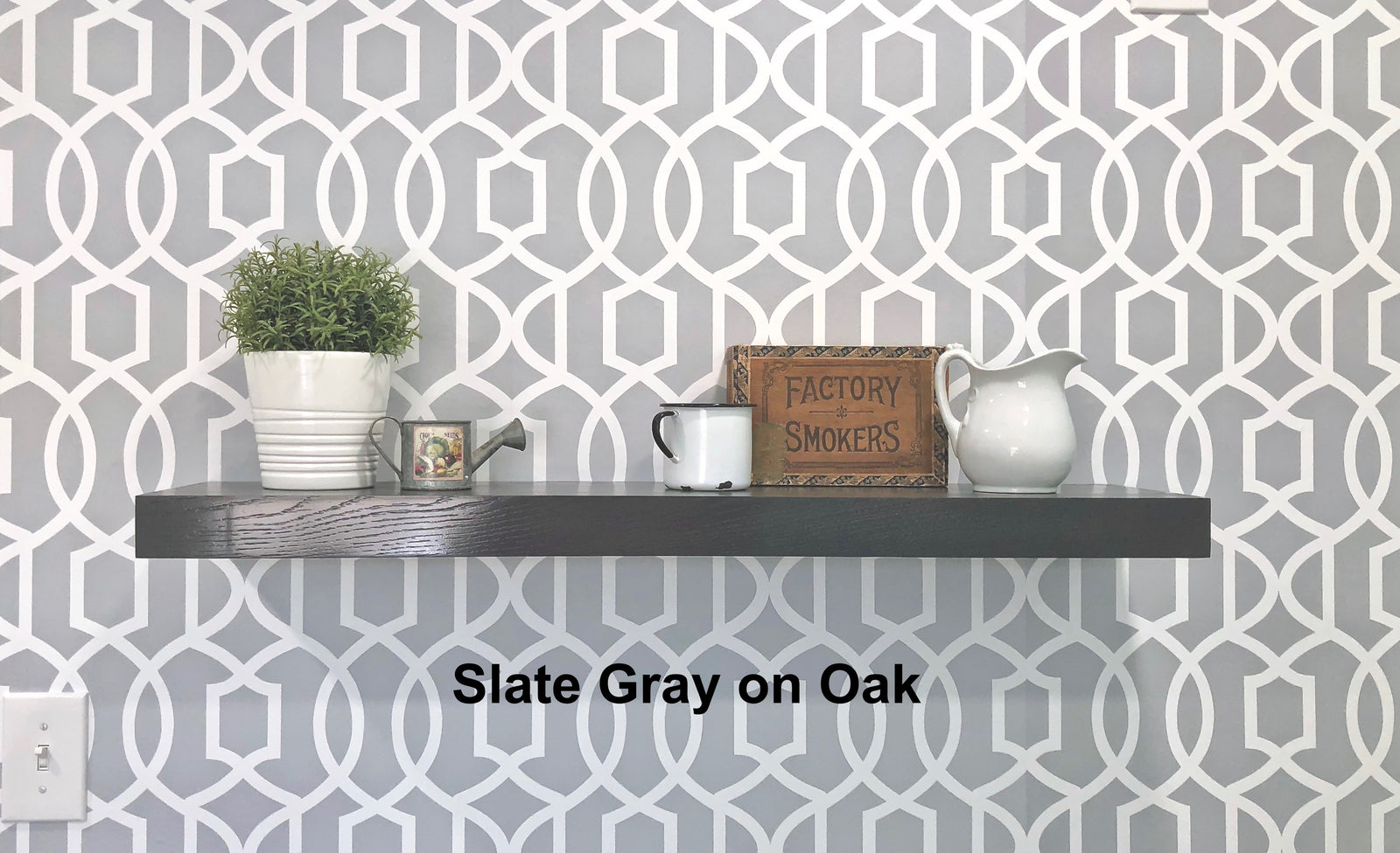 slate gray oak floating shelf