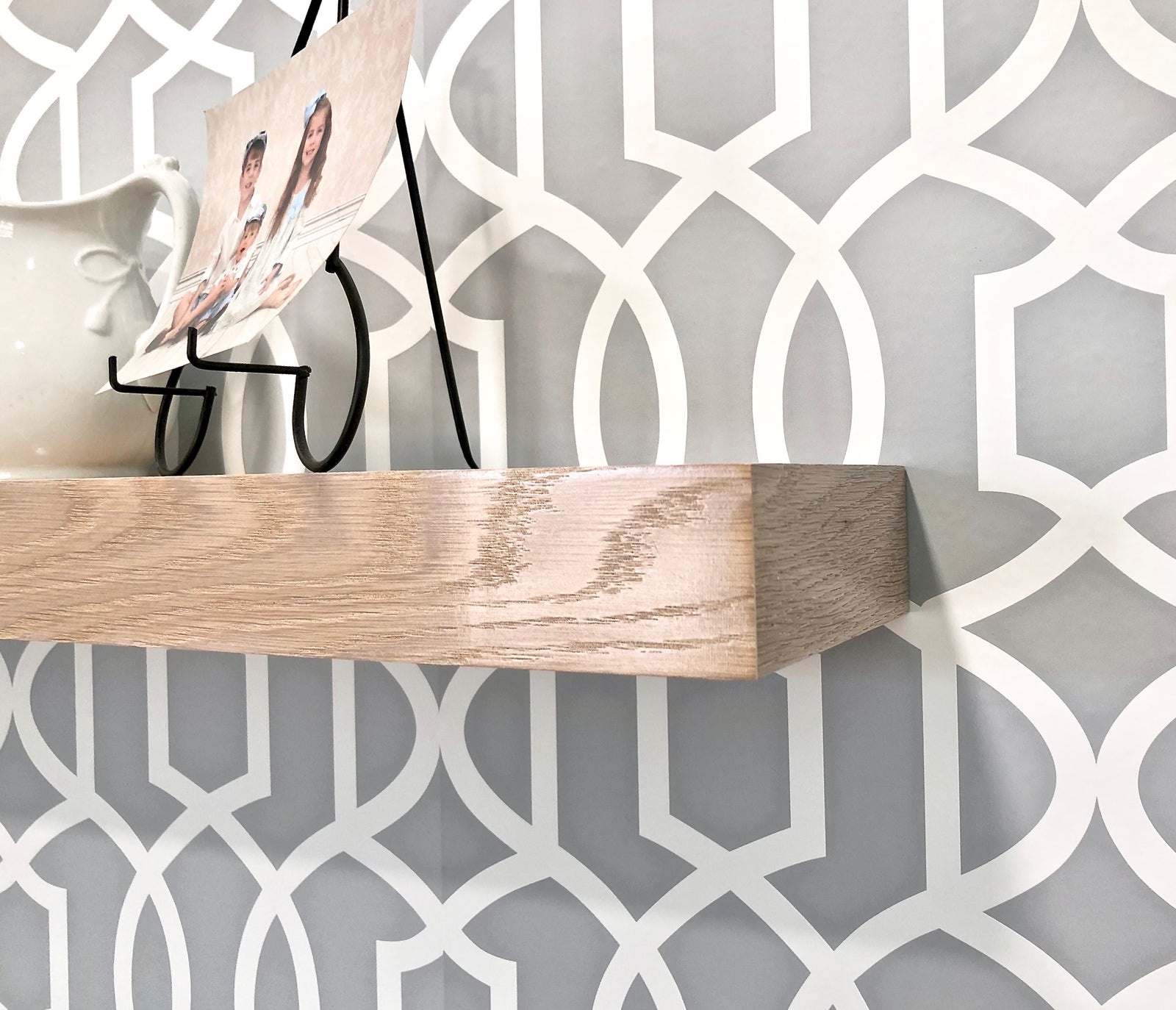 beach house white oak floating shelf