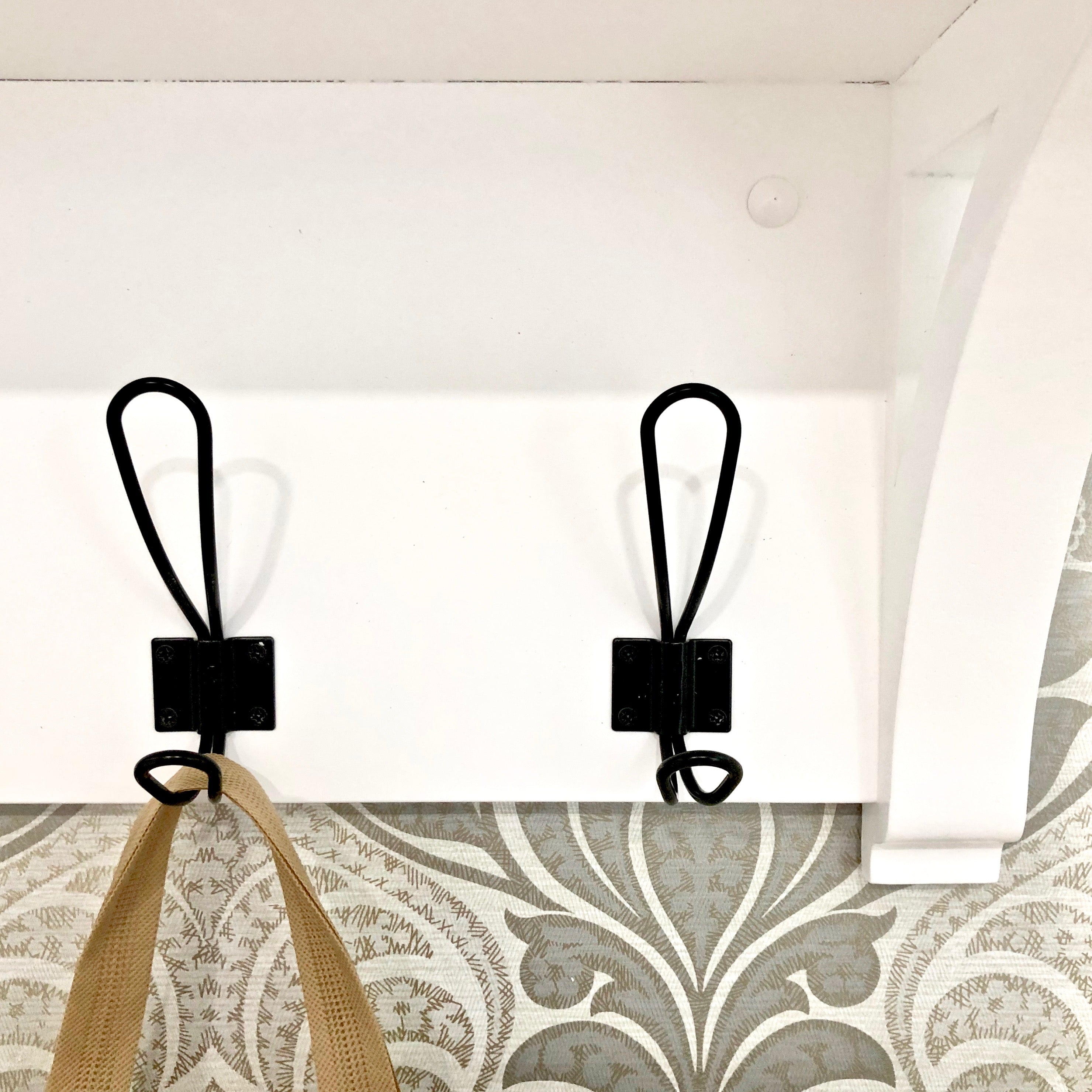 Rustic Wood Towel Hooks, Wall Mounted Floating Display Shelf Rack with 5  Hooks