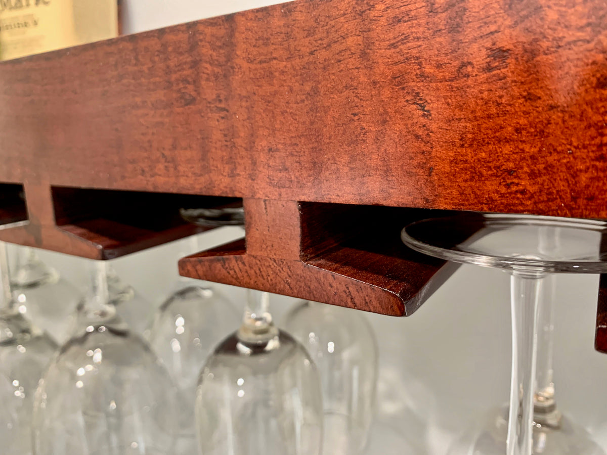 Stained Floating Wine Glass Rack