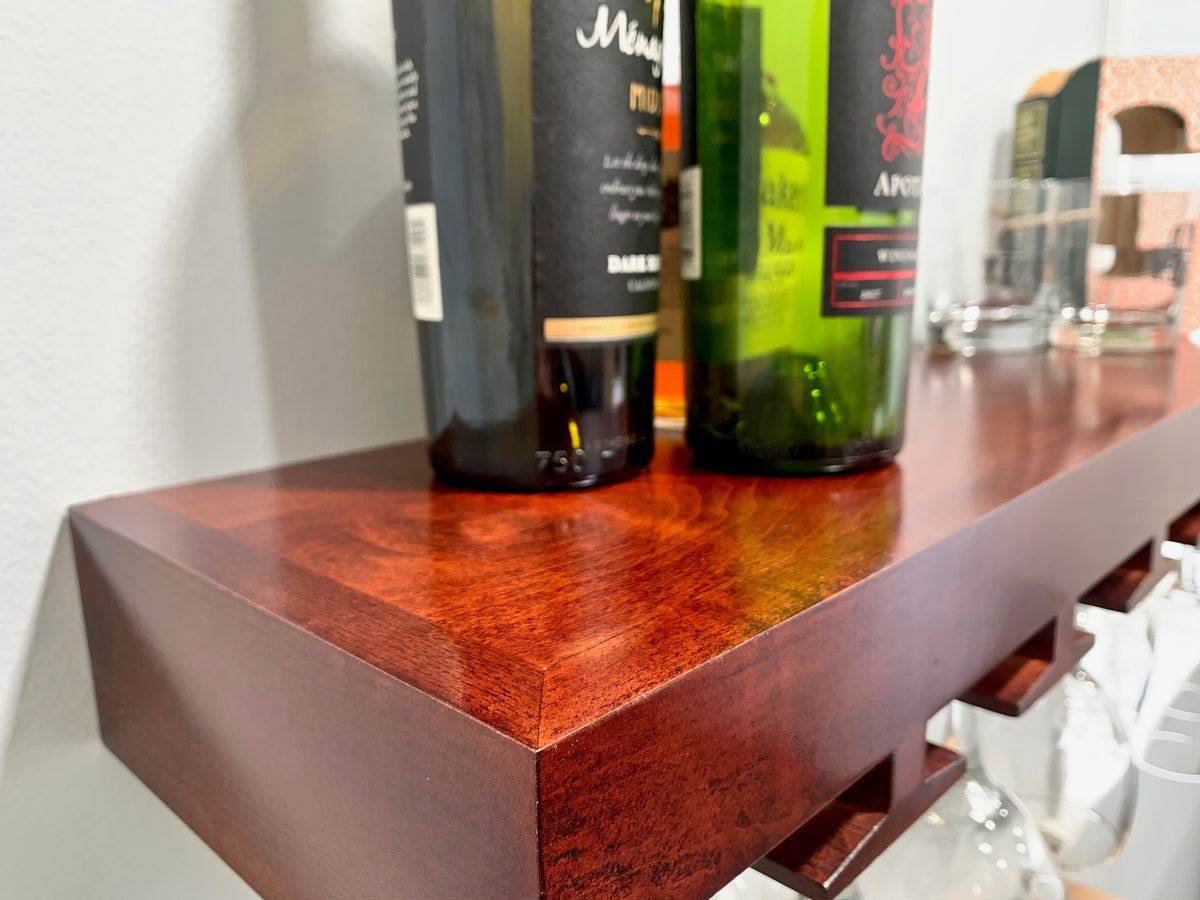 Stained Floating Wine Glass Rack