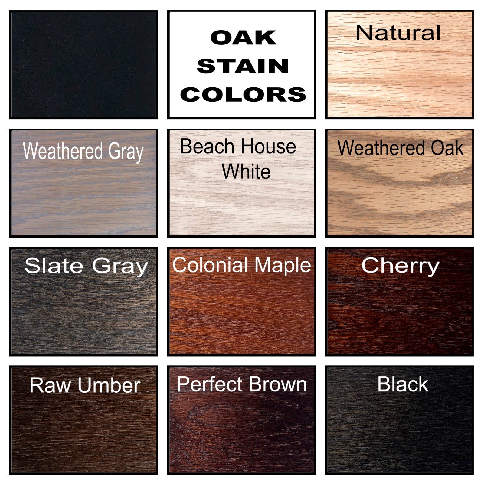 Oak Color Samples - The Shelf Shop