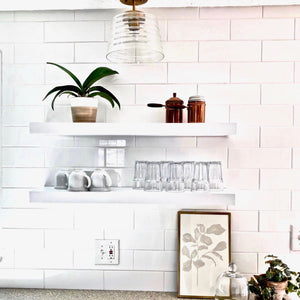 floating wall shelves kitchen