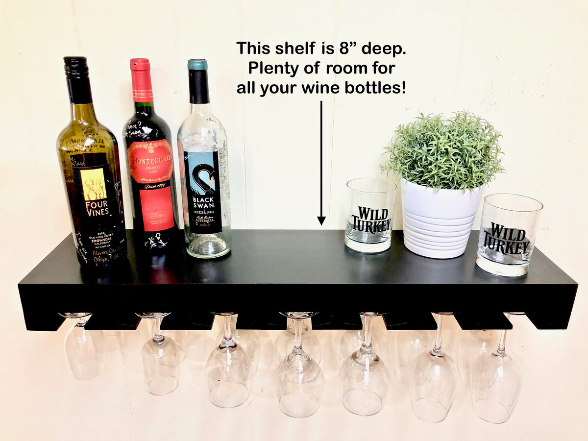 floating wine glass shelf
