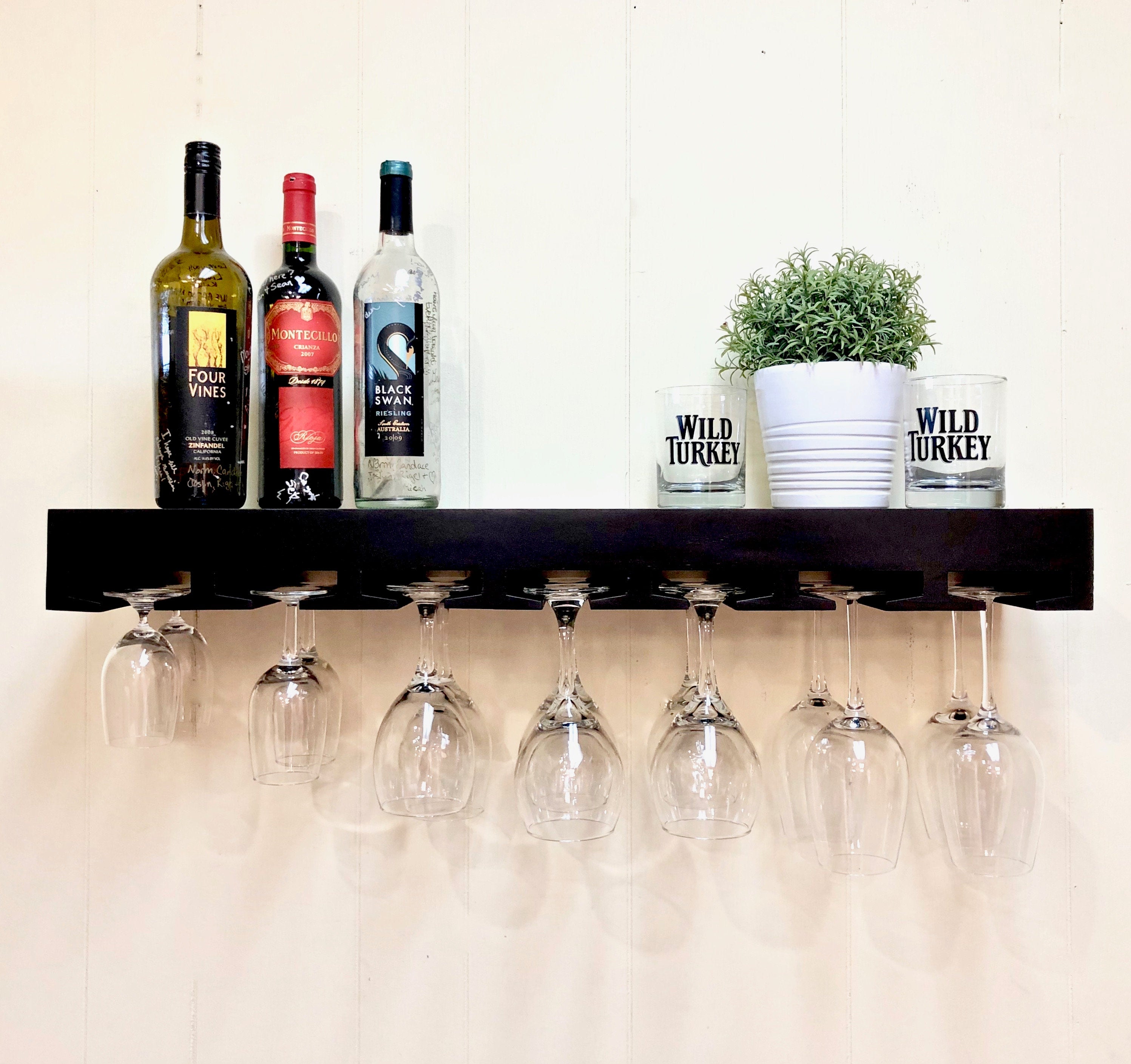 Wine Glass Holder under Cabinet,2 Pack Wine Stemware Holder,Wine