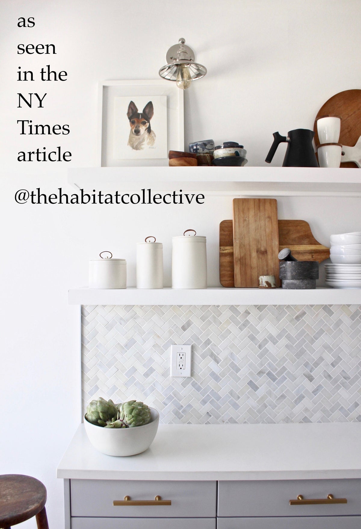 white floating shelves