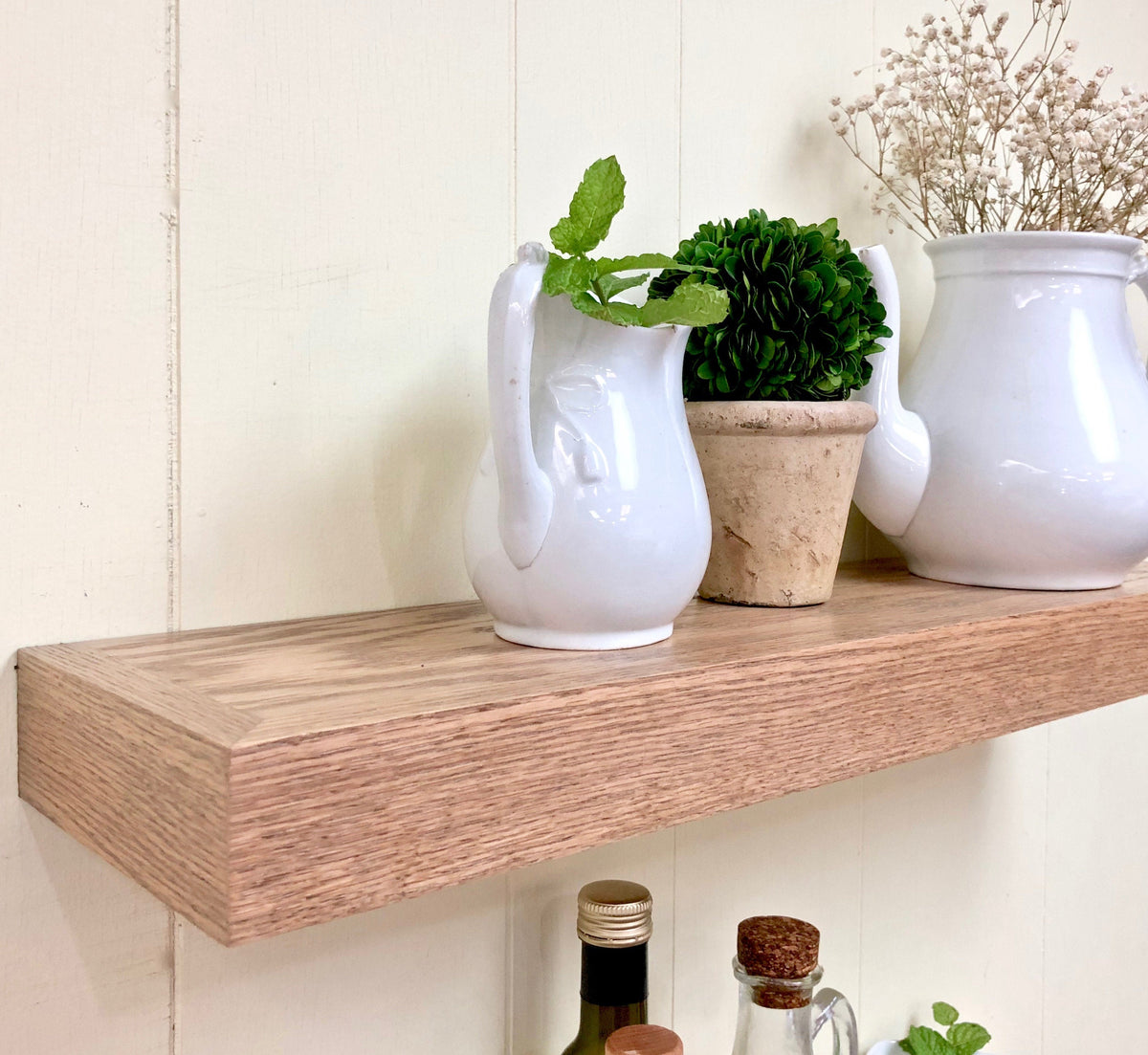 oak floating shelf