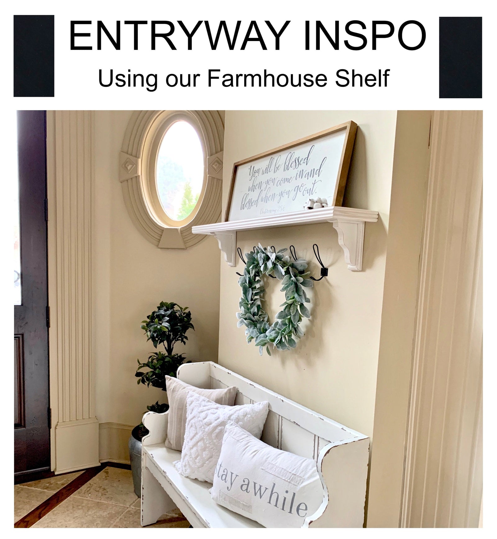 farmhouse entryway shelf