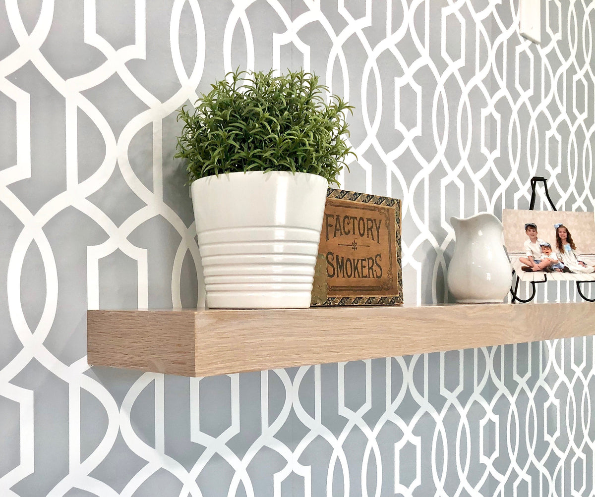 beach house white oak floating shelf