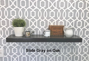 slate gray oak floating shelf