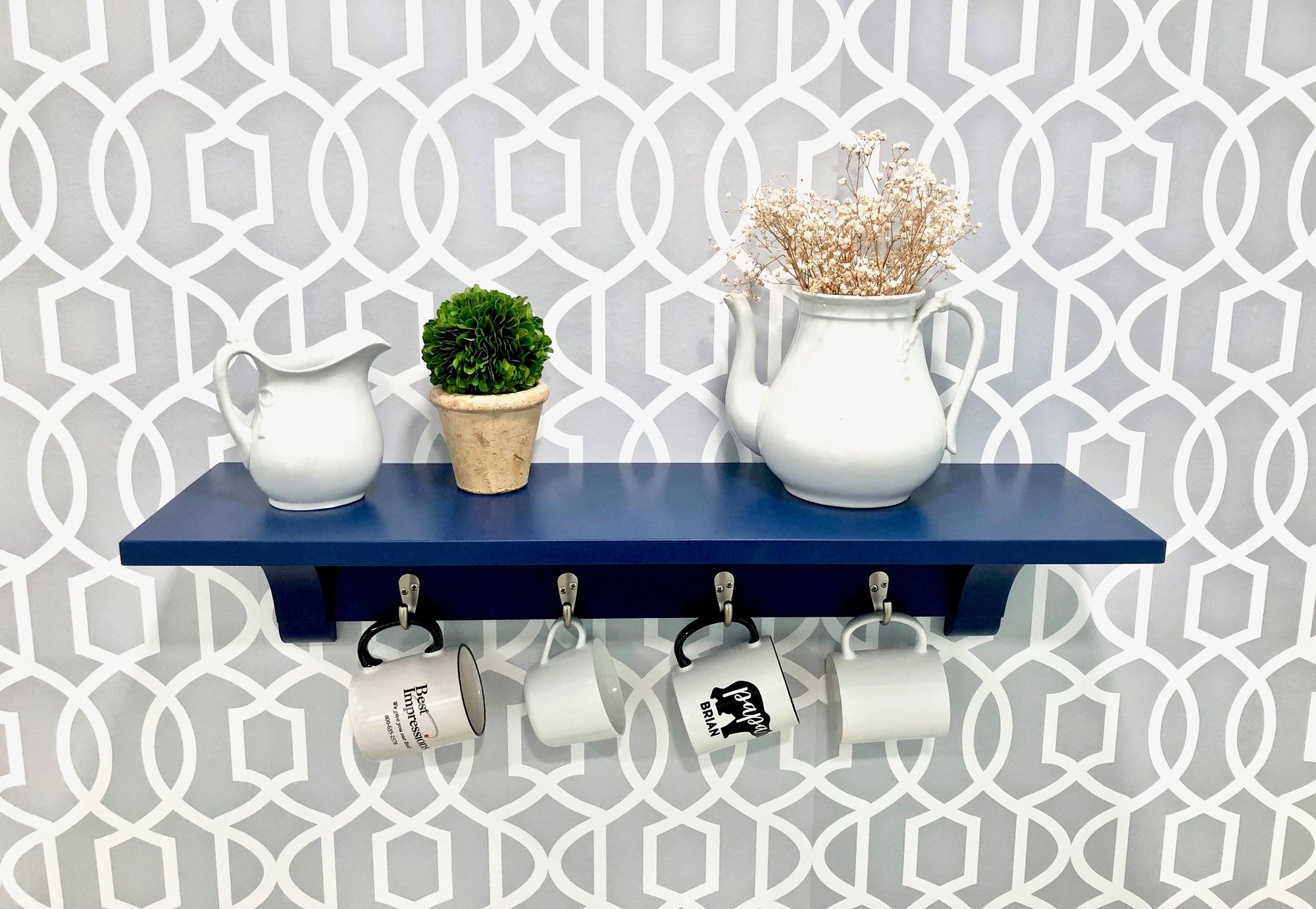 Farmhouse Shelf with Small Hooks The Shelf Shop