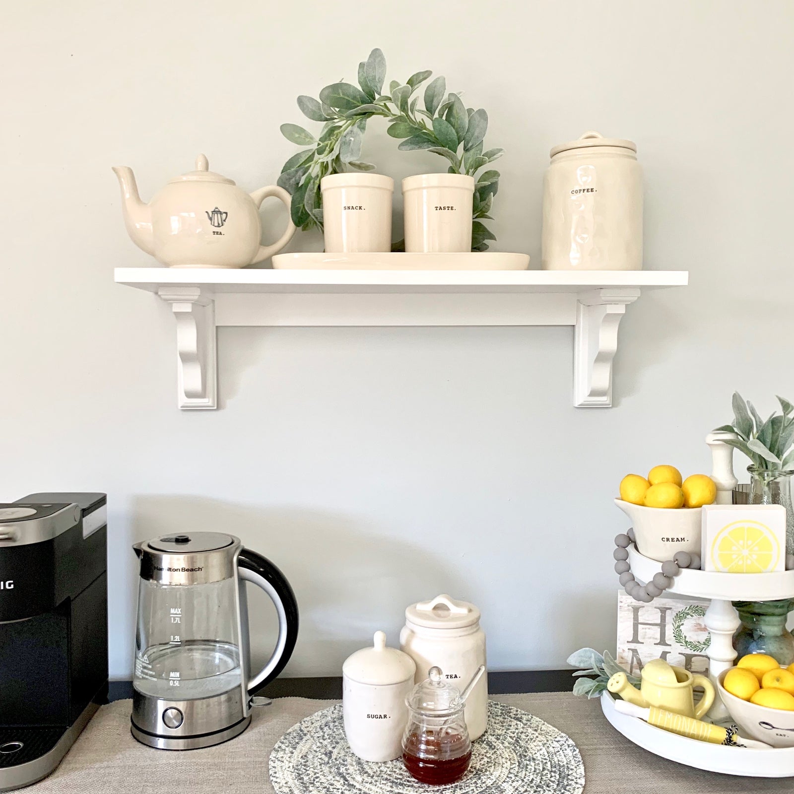 Farmhouse Shelf With Back Support